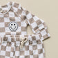 Checkered Smiley Lounge Set | Latte