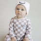 Checkered Smiley Lounge Set | Latte