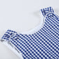 Classic Dark Blue Gingham Bubble Romper
