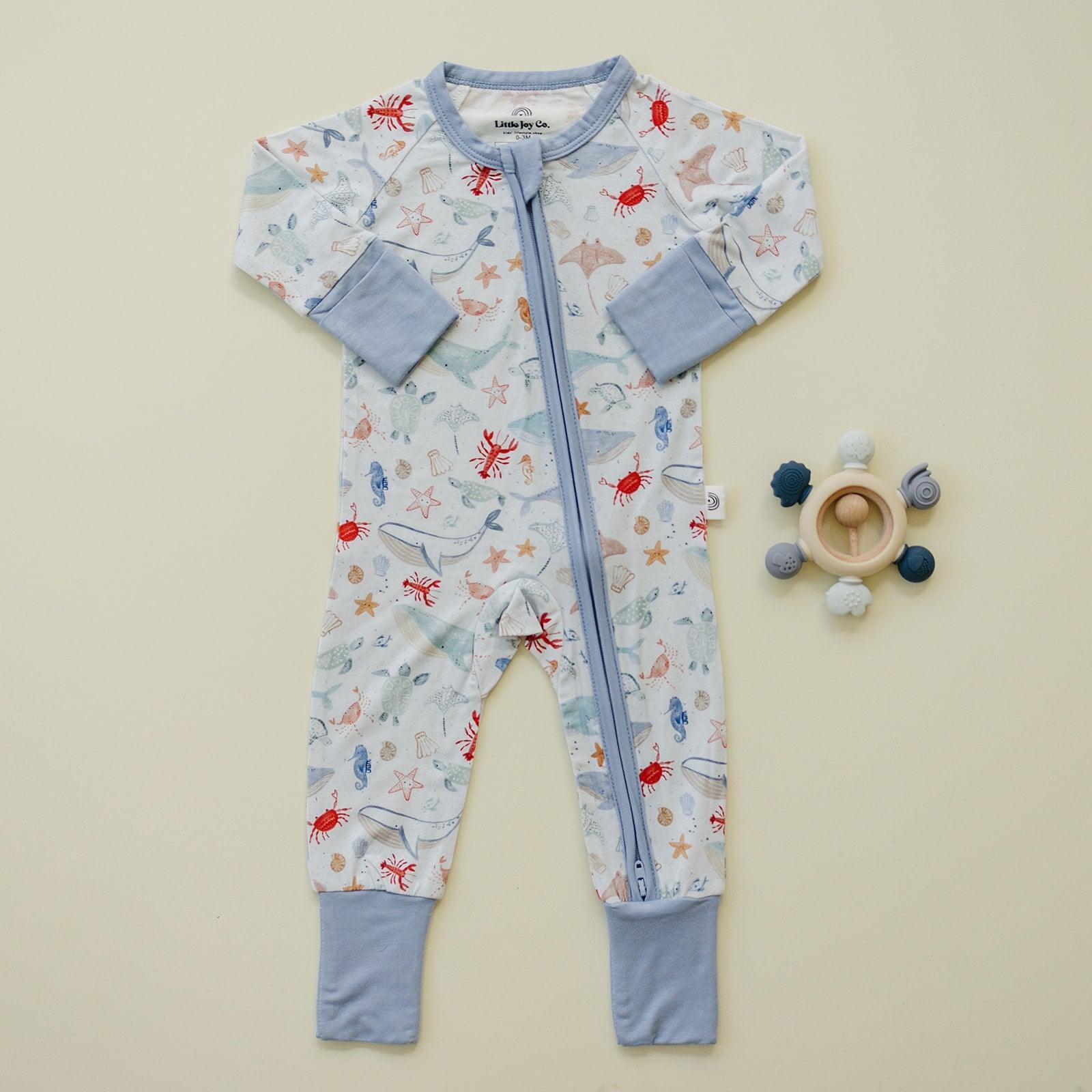 Coastal Cutie Modal Zippy Romper - Little Joy Co.