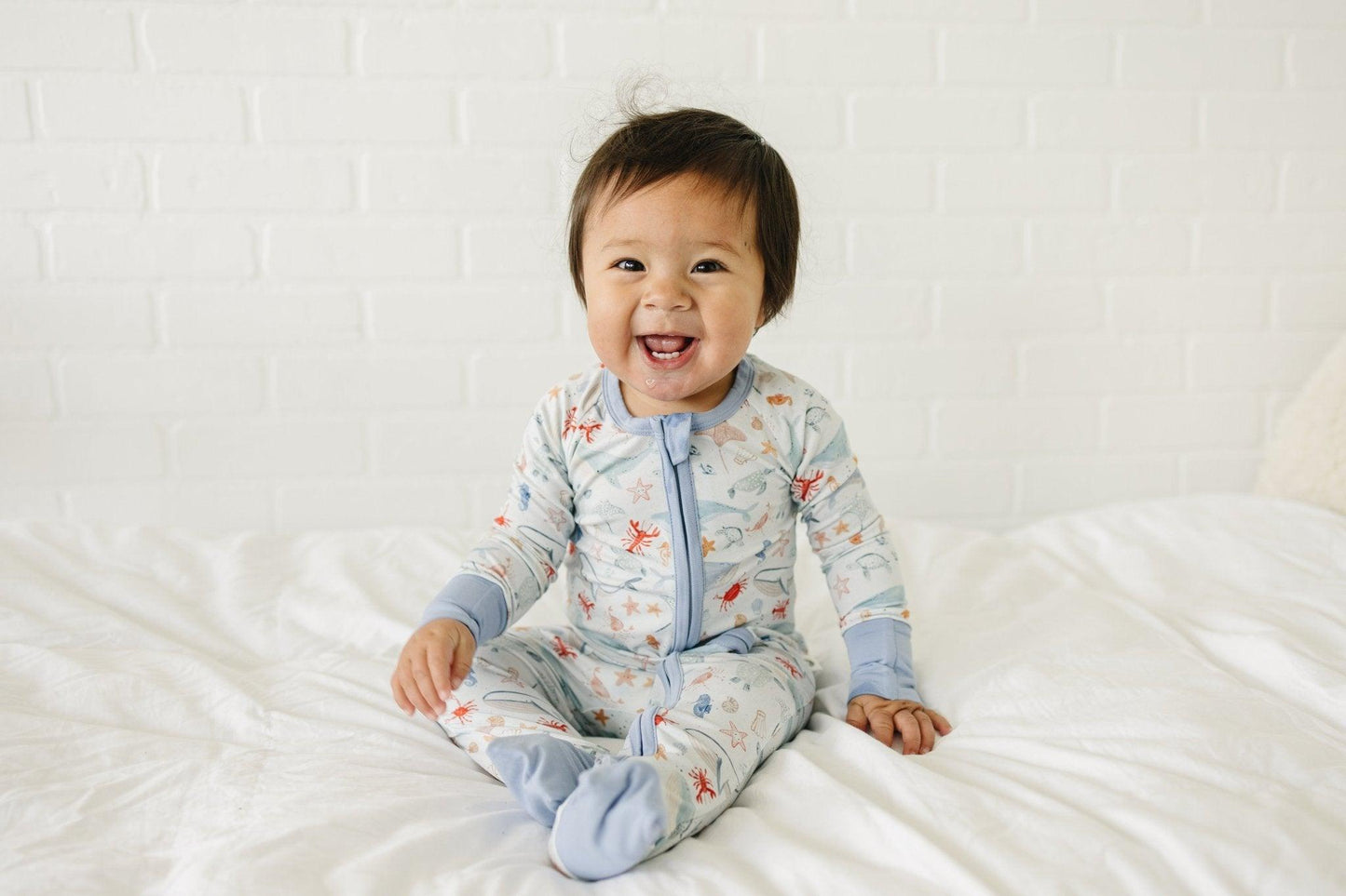 Coastal Cutie Modal Zippy Romper - Little Joy Co.