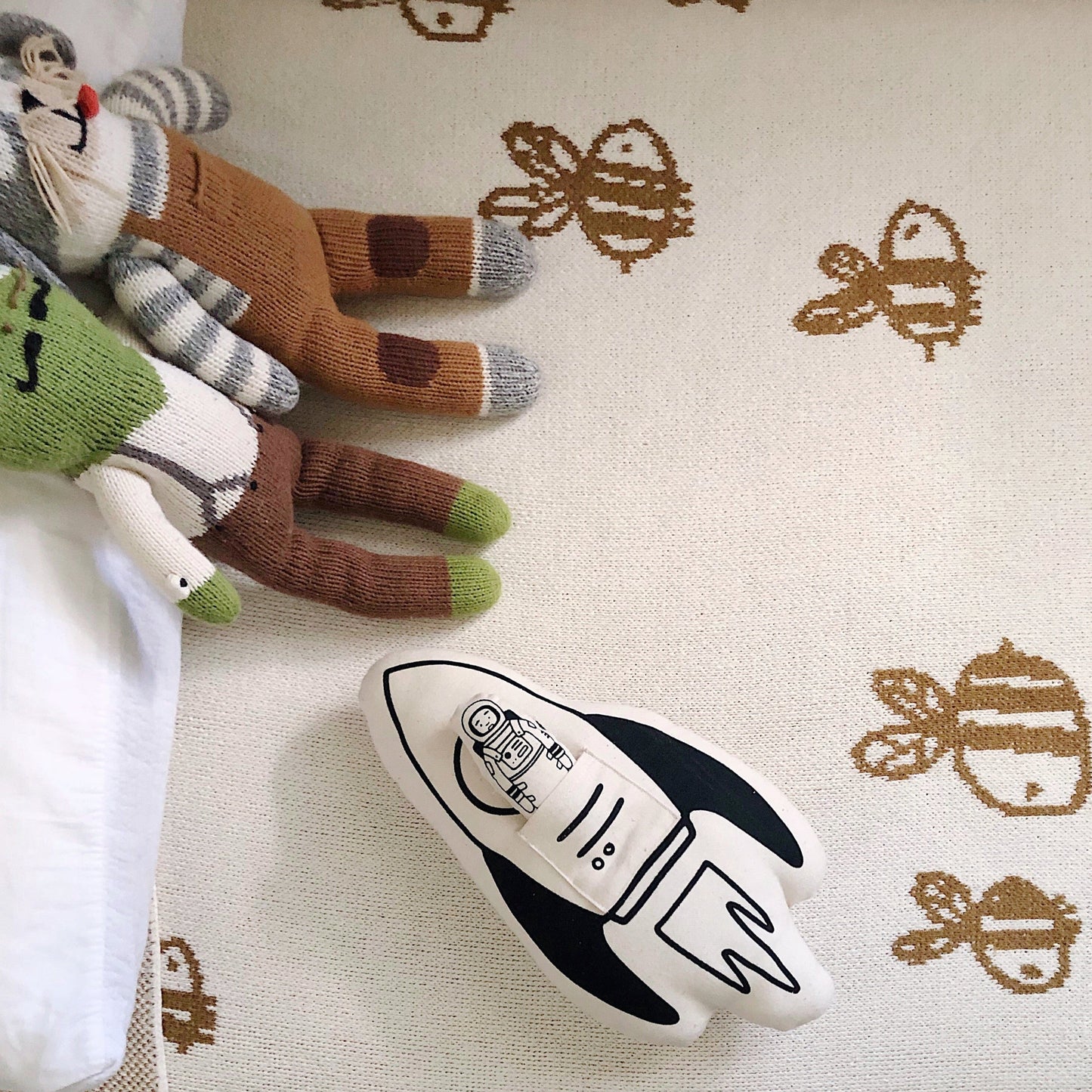 rocket + astronaut pillow