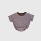 Terry T-Shirt Romper | Cola Stripe