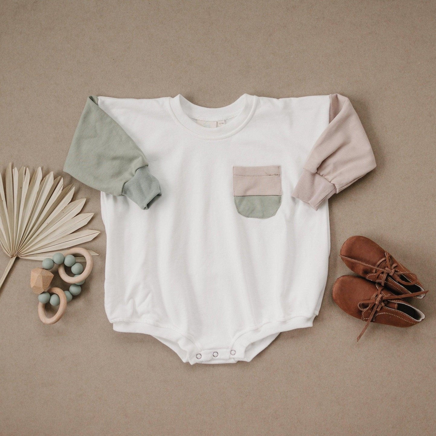 Colorblock Sweatshirt Romper - more colors - Little Joy Co.