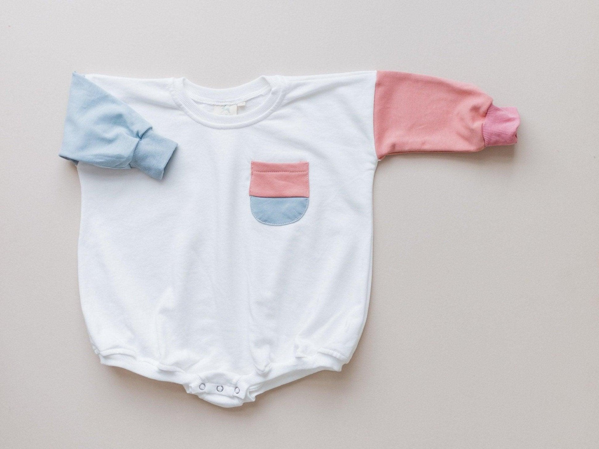 Colorblock Sweatshirt Romper - more colors - Little Joy Co.