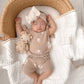 Organic Knit Short Set - Tan Floral