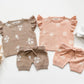 Organic Knit Short Set - Tan Floral