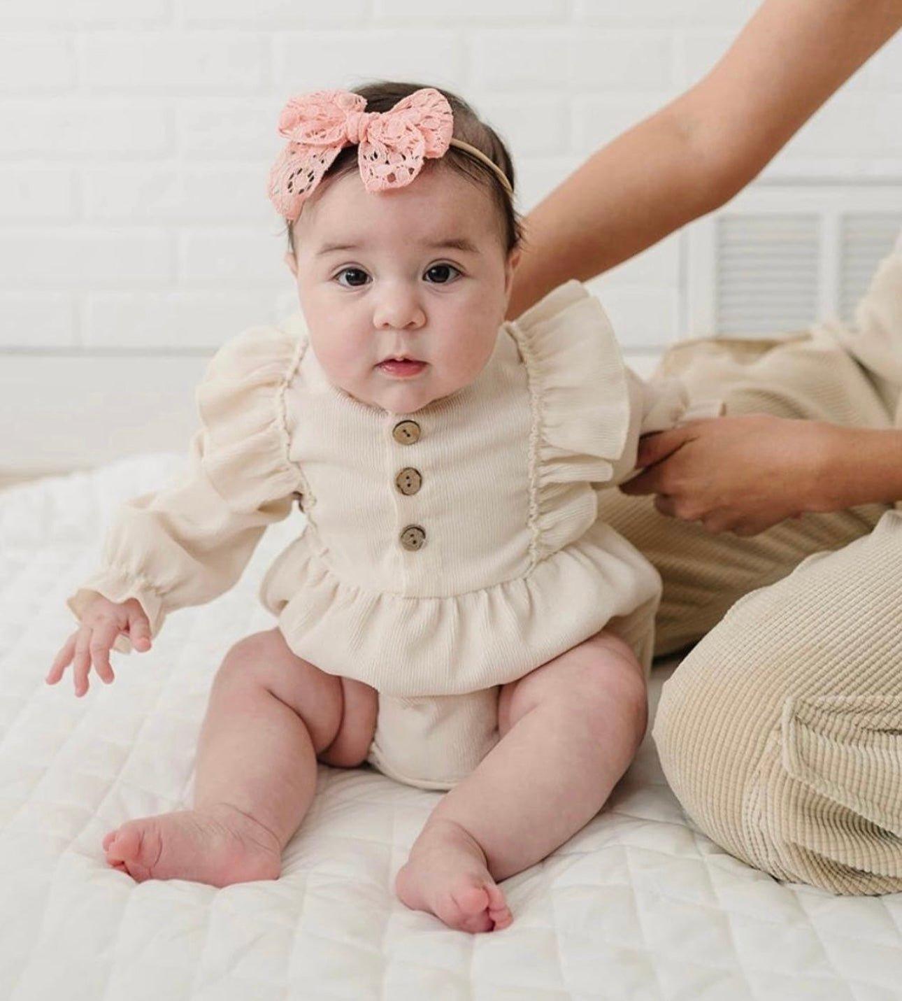 Coral Lace Bow - Little Joy Co.