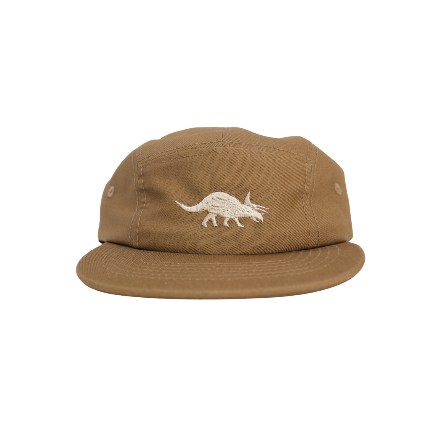 Triceratops Cotton Five-Panel Hat in Khaki