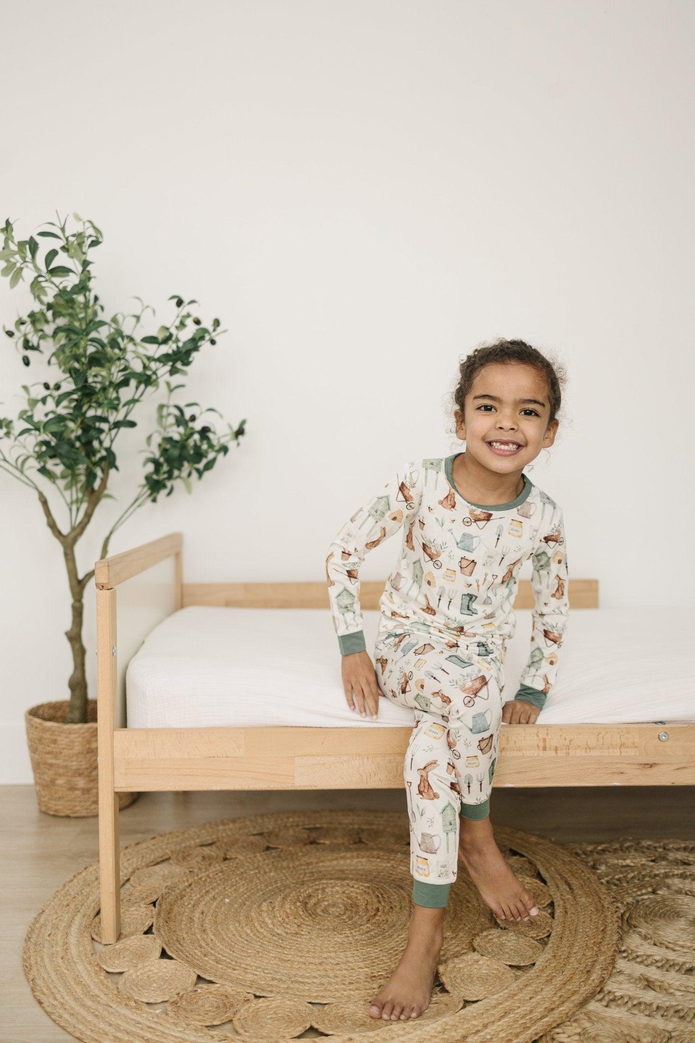 Cottontail Garden 2pc Bamboo Pajama Set - Little Joy Co.