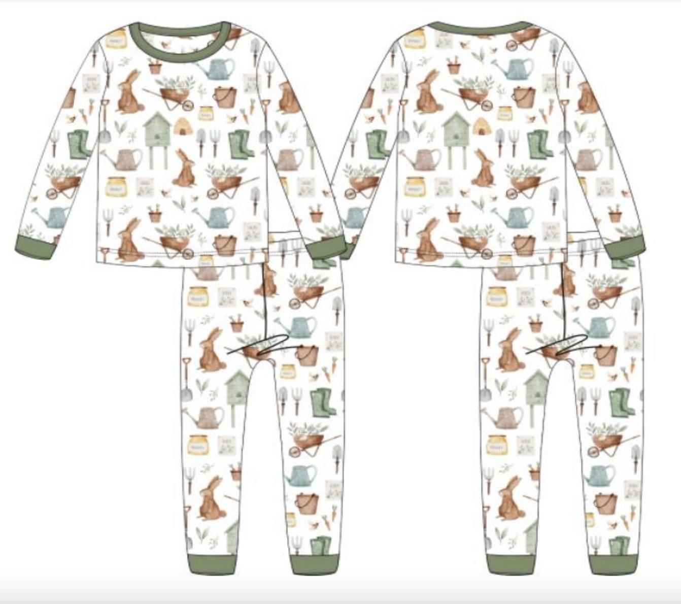 Cottontail Garden 2pc Bamboo Pajama Set - Little Joy Co.