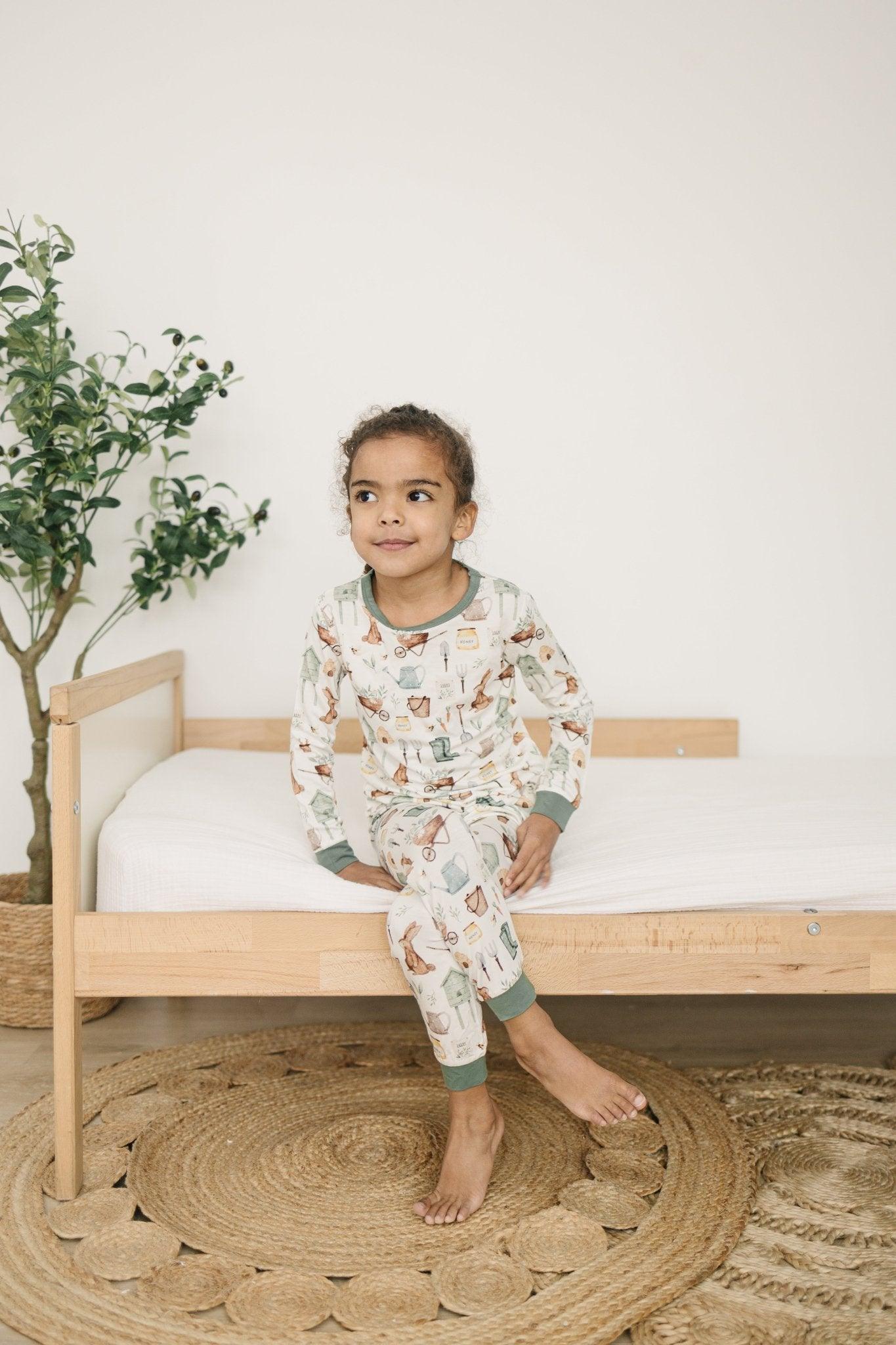 Cottontail Garden 2pc Bamboo Pajama Set - Little Joy Co.