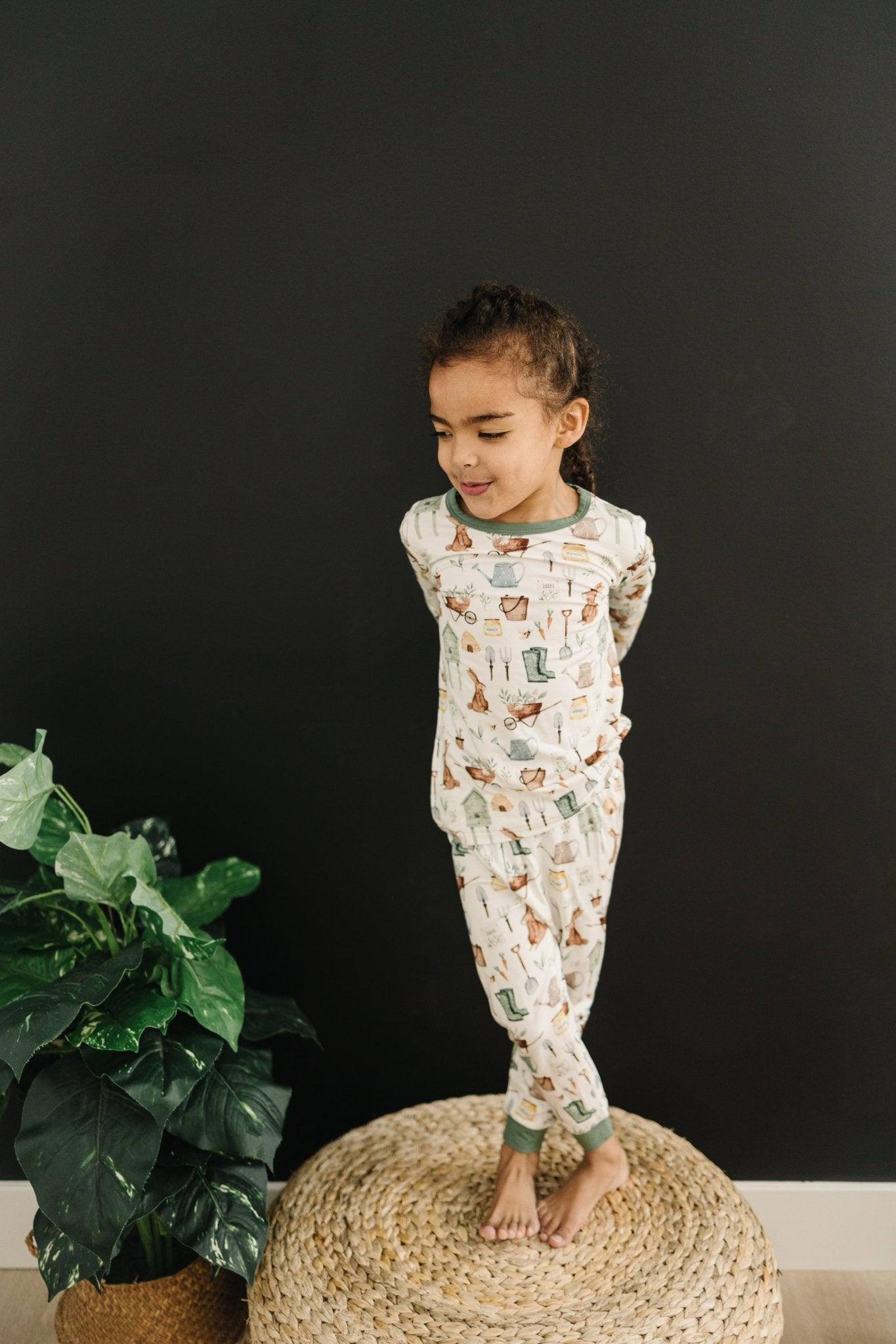 Cottontail Garden 2pc Bamboo Pajama Set - Little Joy Co.