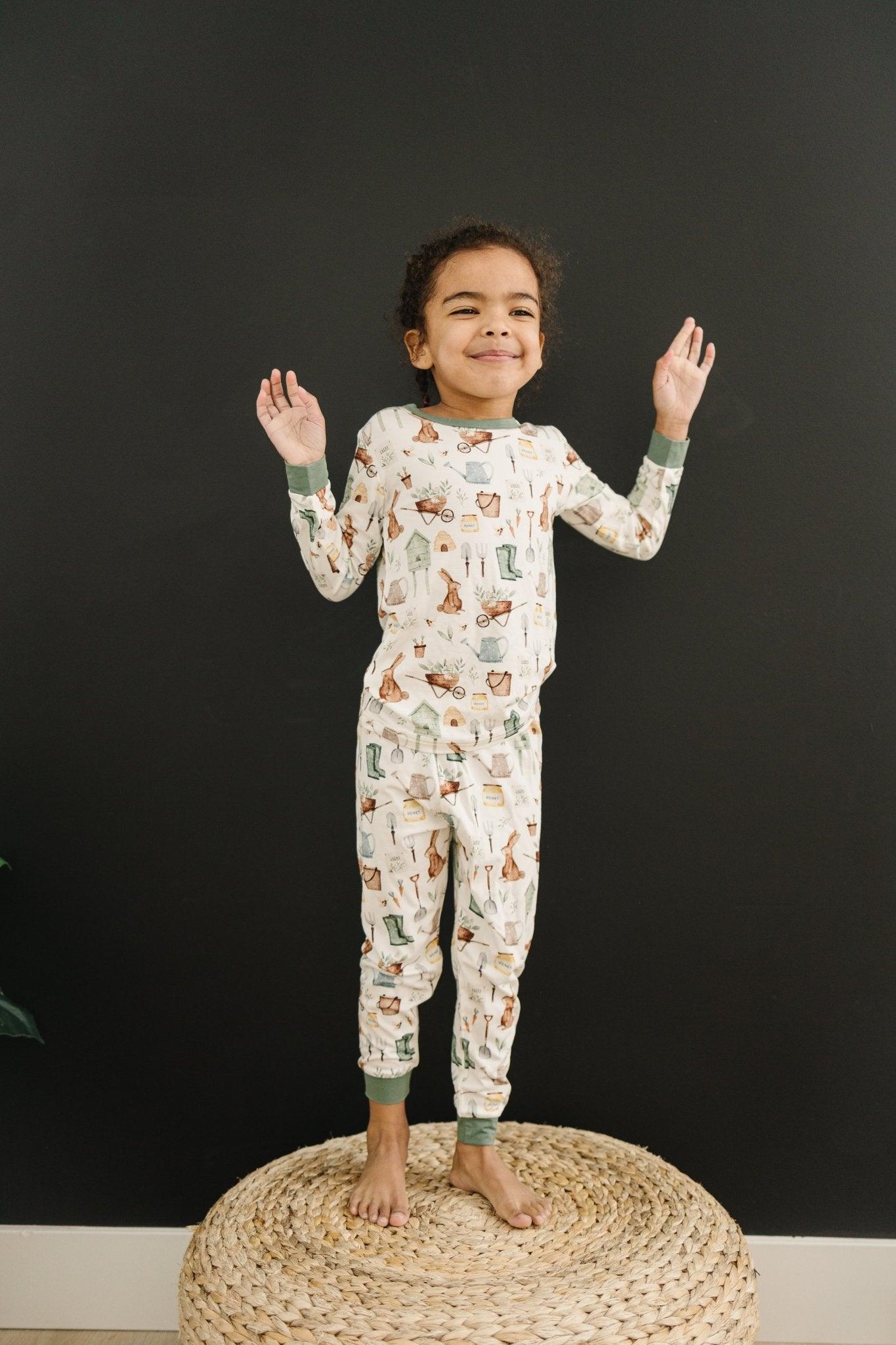 Cottontail Garden 2pc Bamboo Pajama Set - Little Joy Co.