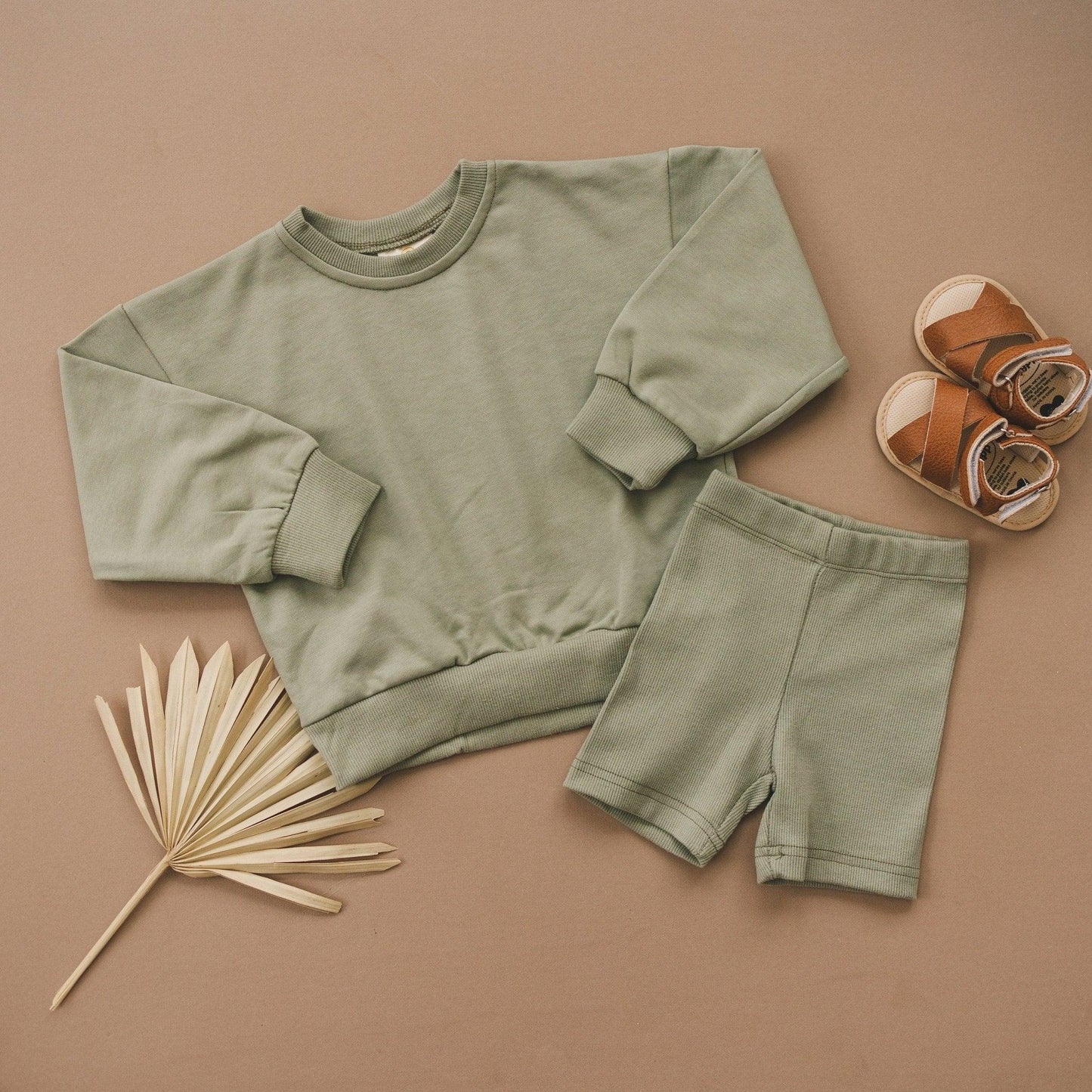 Crewneck Sweatshirt & Bike Shorts Set - Little Joy Co.