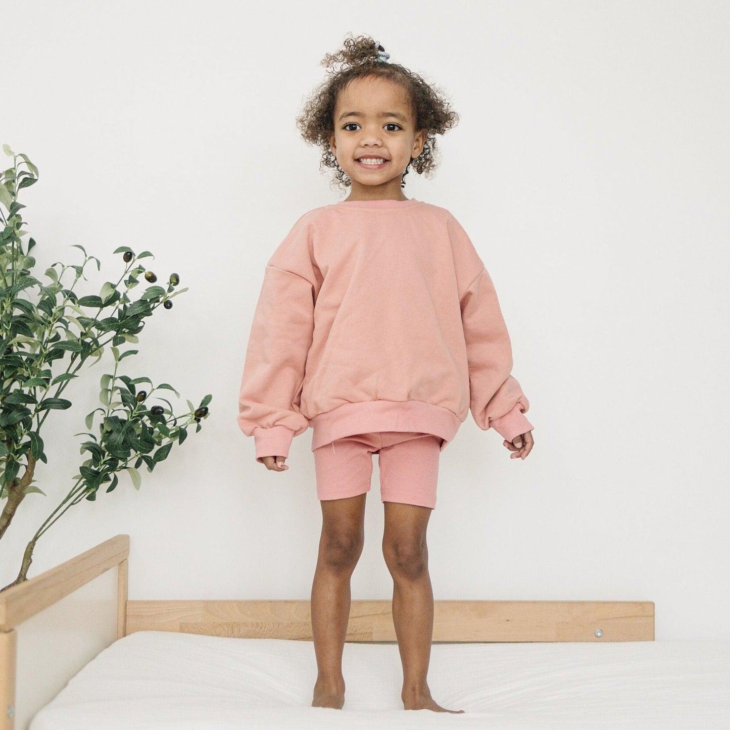 Crewneck Sweatshirt & Bike Shorts Set - Little Joy Co.