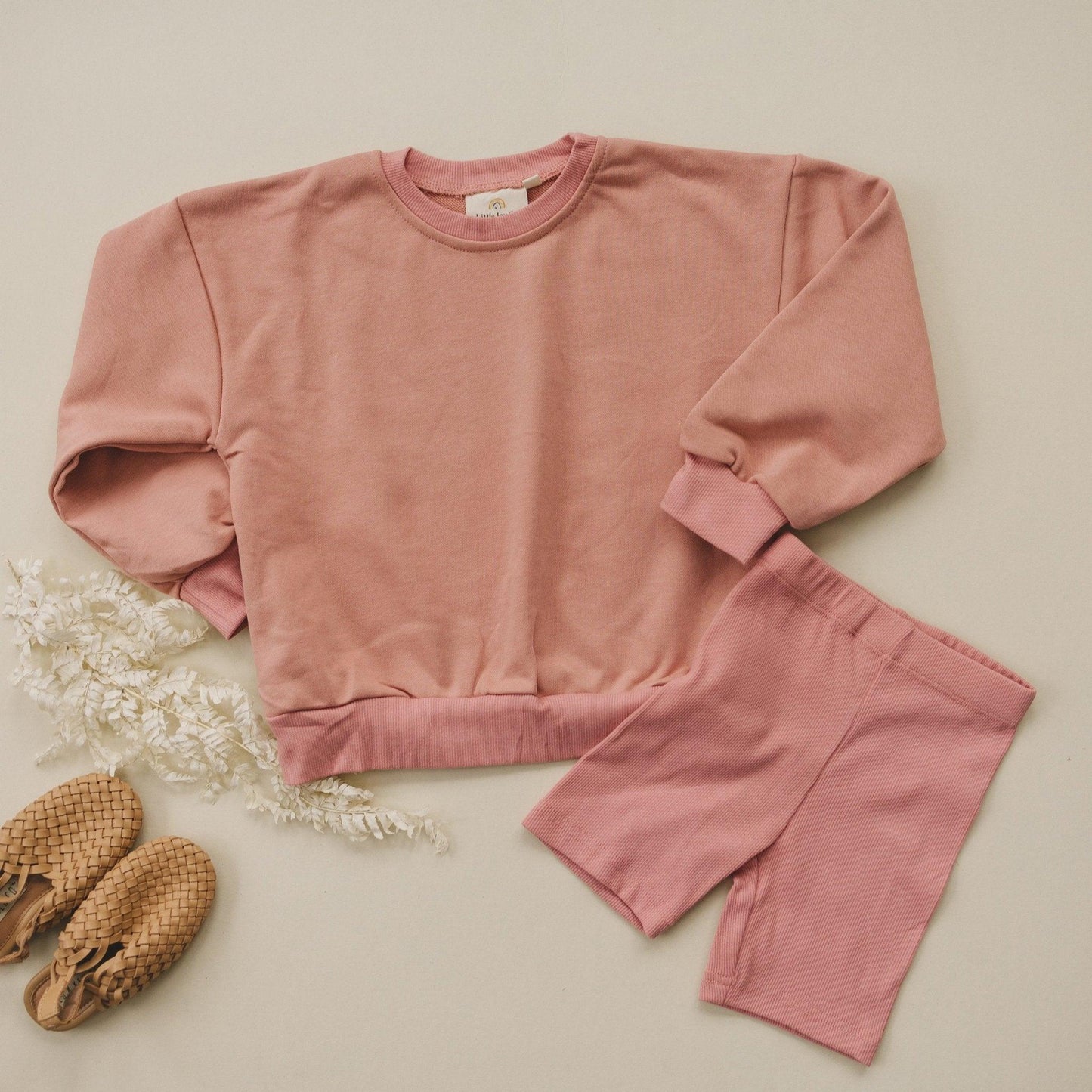 Crewneck Sweatshirt & Bike Shorts Set - Little Joy Co.