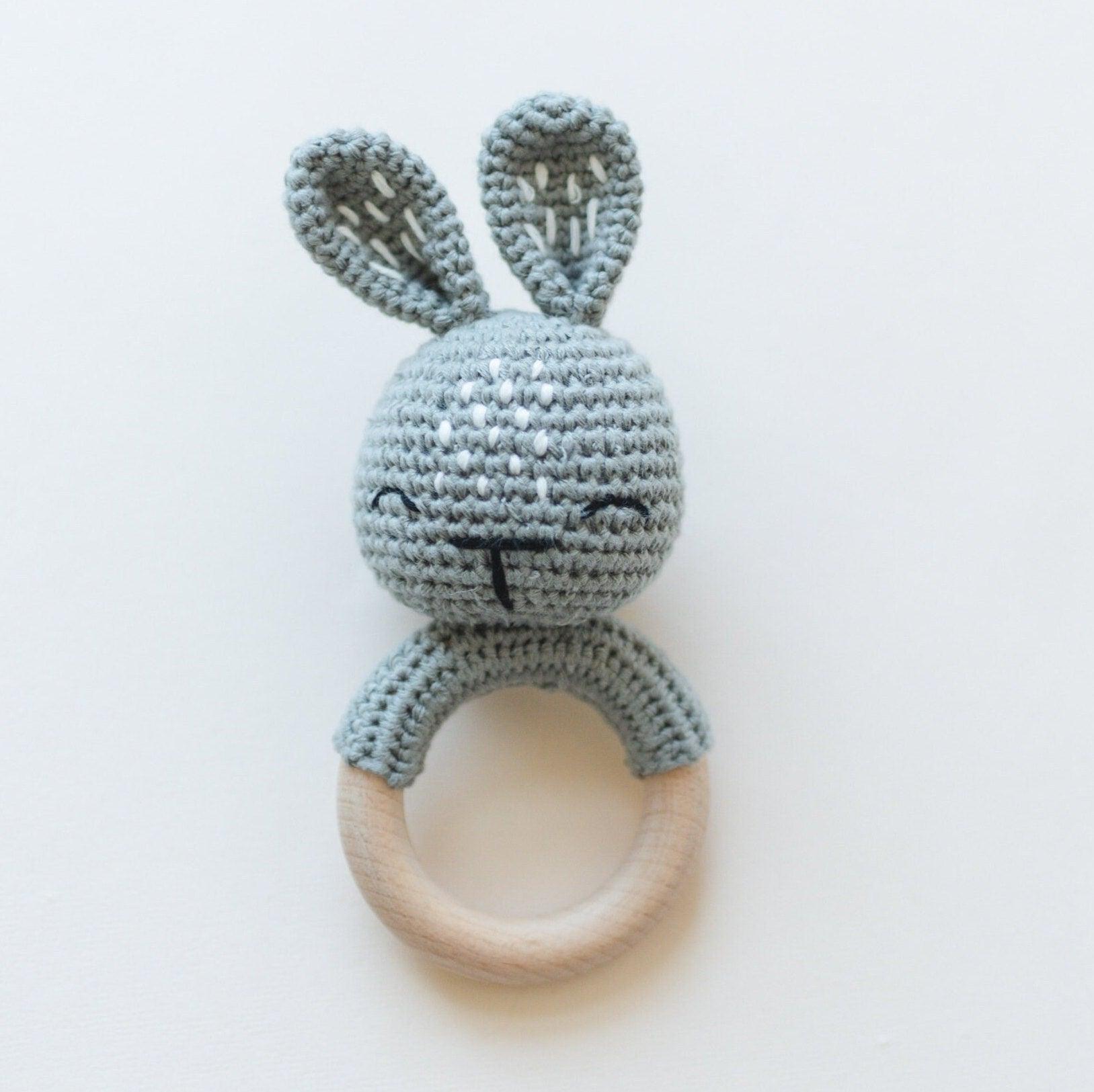 Crocheted Bunny Rattle - Little Joy Co.