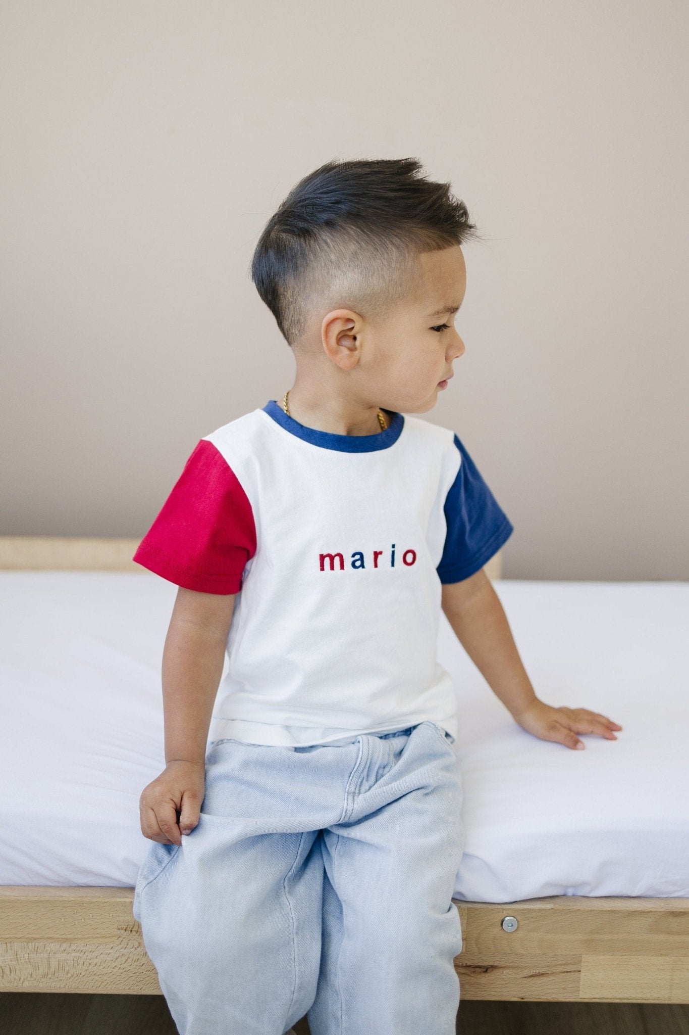 Custom 4th of July Embroidered Colorblock T - Shirt Romper **No longer guaranteed to arrive by the 4th!** - Little Joy Co.