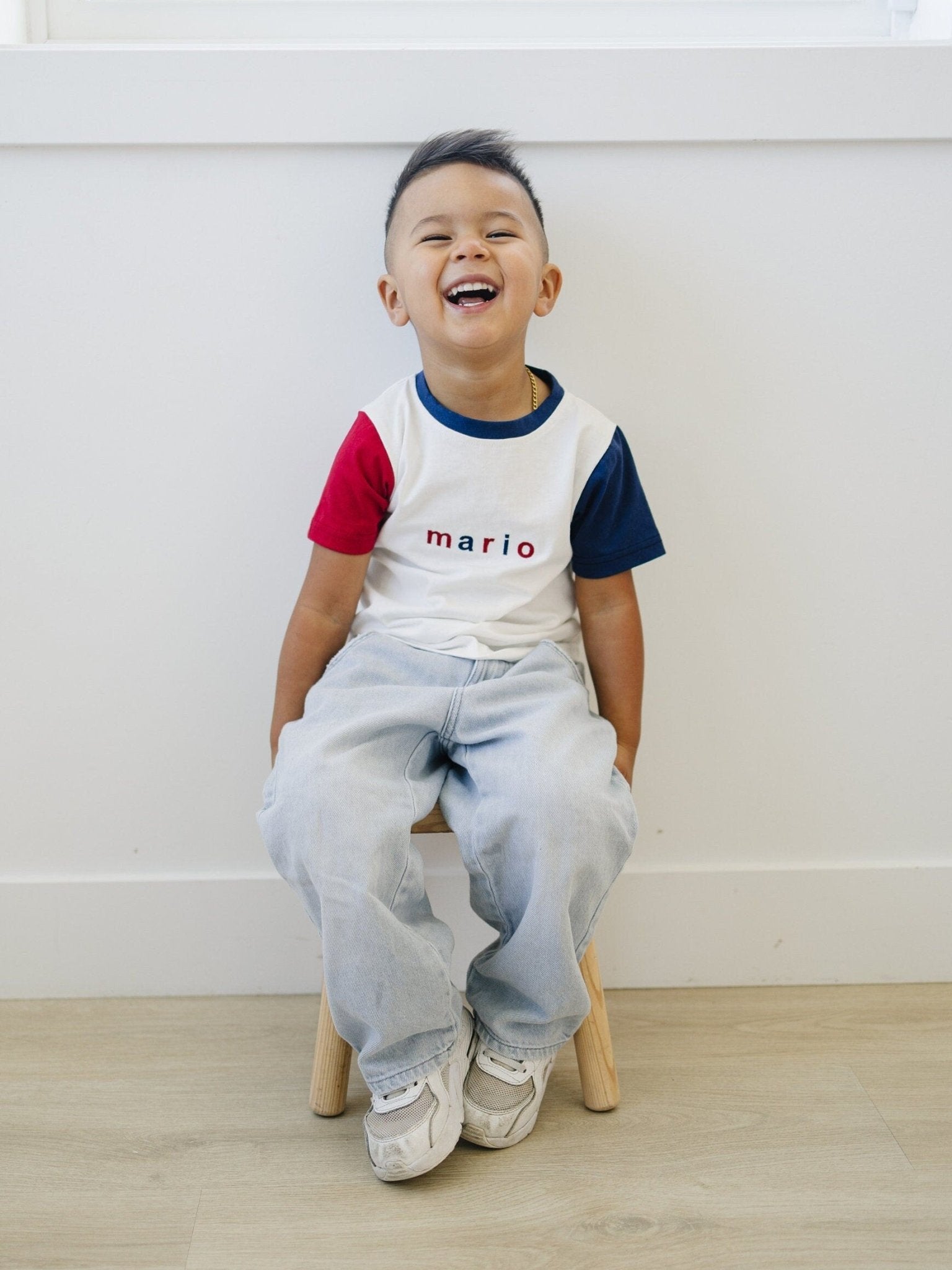 Custom 4th of July Embroidered Colorblock Tee **No longer guaranteed to arrive by the 4th!** - Little Joy Co.