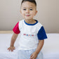 Custom 4th of July Embroidered Colorblock Tee **No longer guaranteed to arrive by the 4th!** - Little Joy Co.