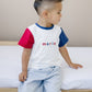 Custom 4th of July Embroidered Colorblock Tee **No longer guaranteed to arrive by the 4th!** - Little Joy Co.