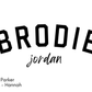 Custom canvas baby name banner by Little Joy Co. with bold block letters and cursive font