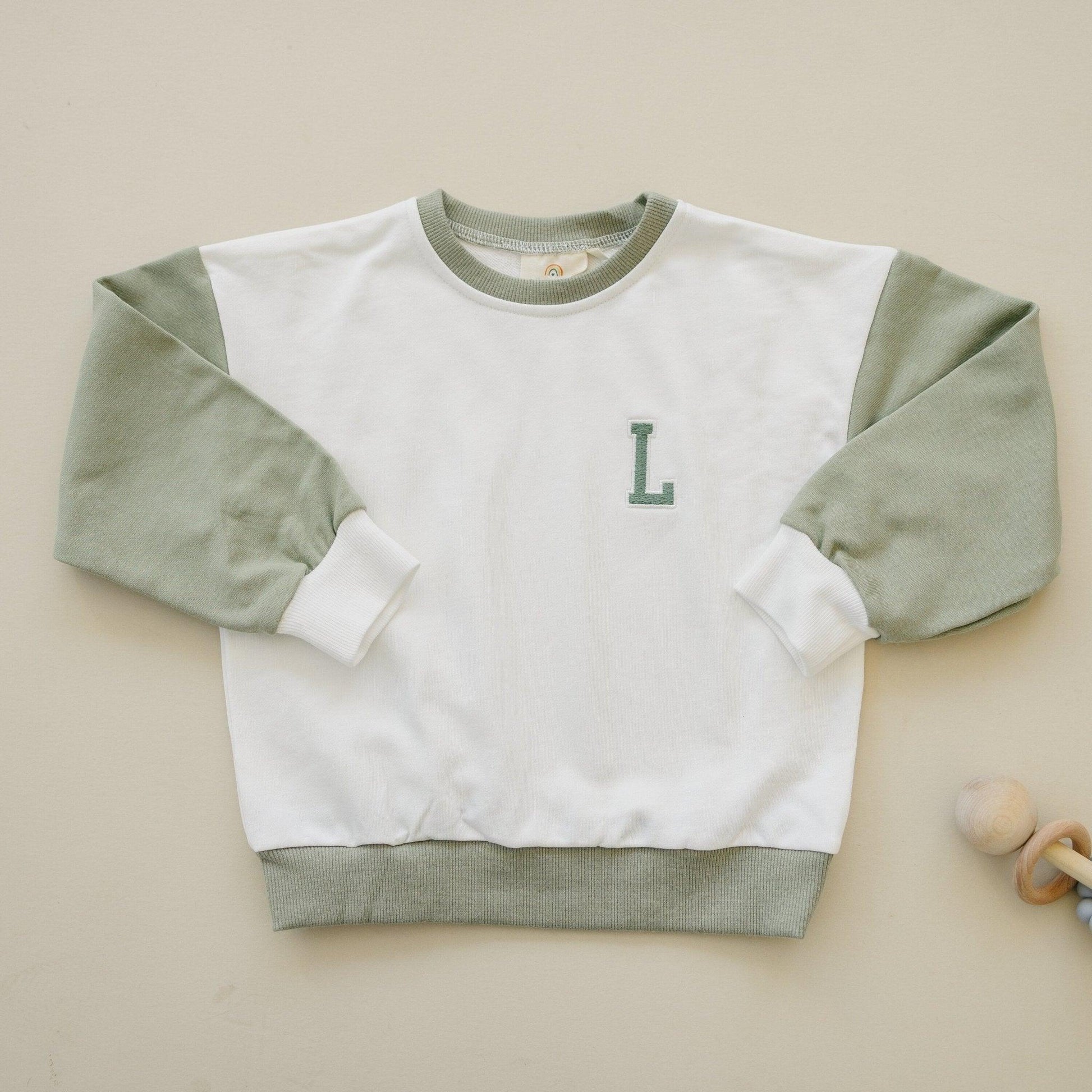 Custom Embroidered Colorblock Crewneck - more colors - Little Joy Co.