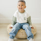 Custom Embroidered Colorblock Crewneck - more colors - Little Joy Co.