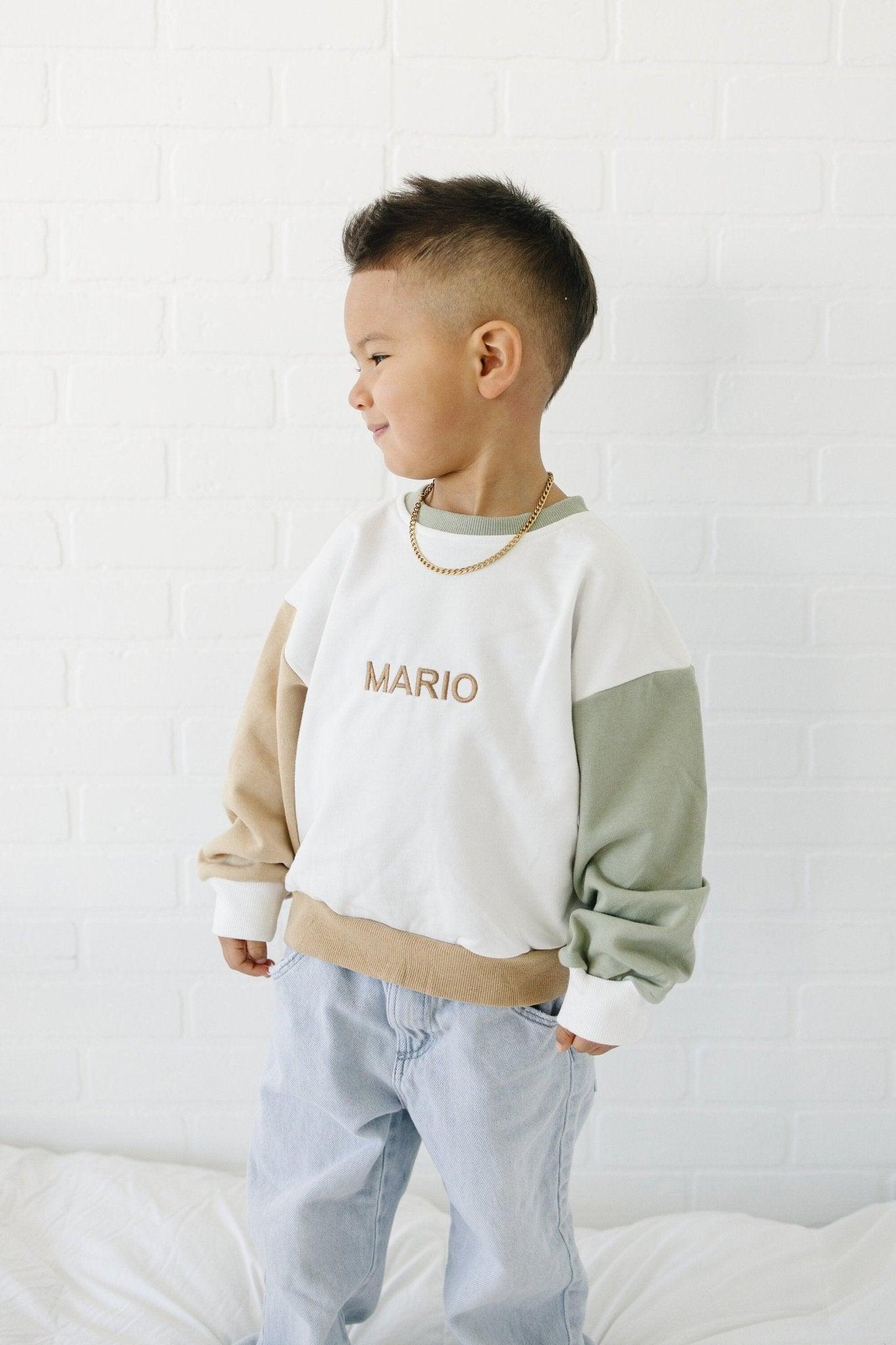 Custom Embroidered Colorblock Crewneck Sweatshirt - Little Joy Co.