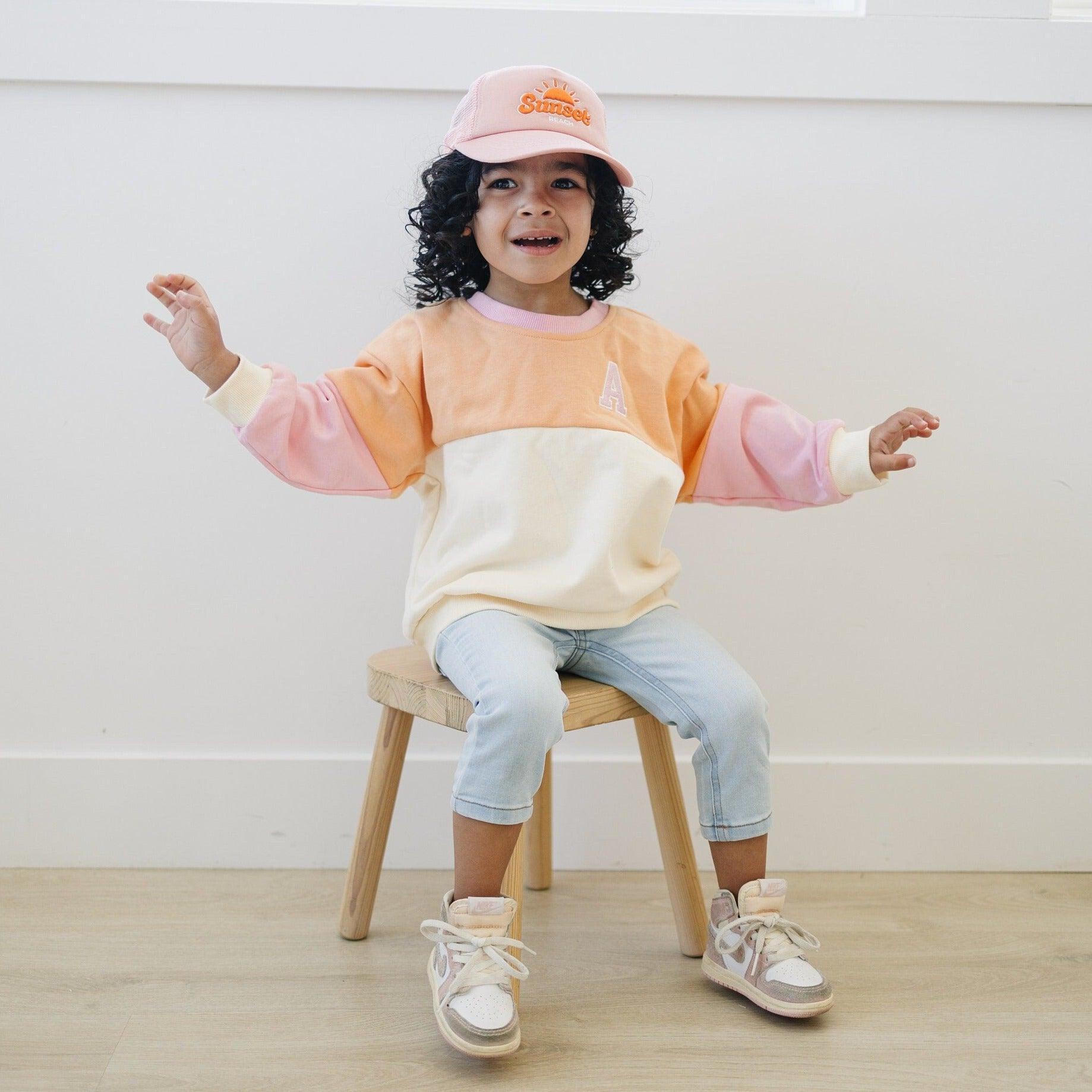 Custom Embroidered Colorblock Crewneck Sweatshirt - Little Joy Co.