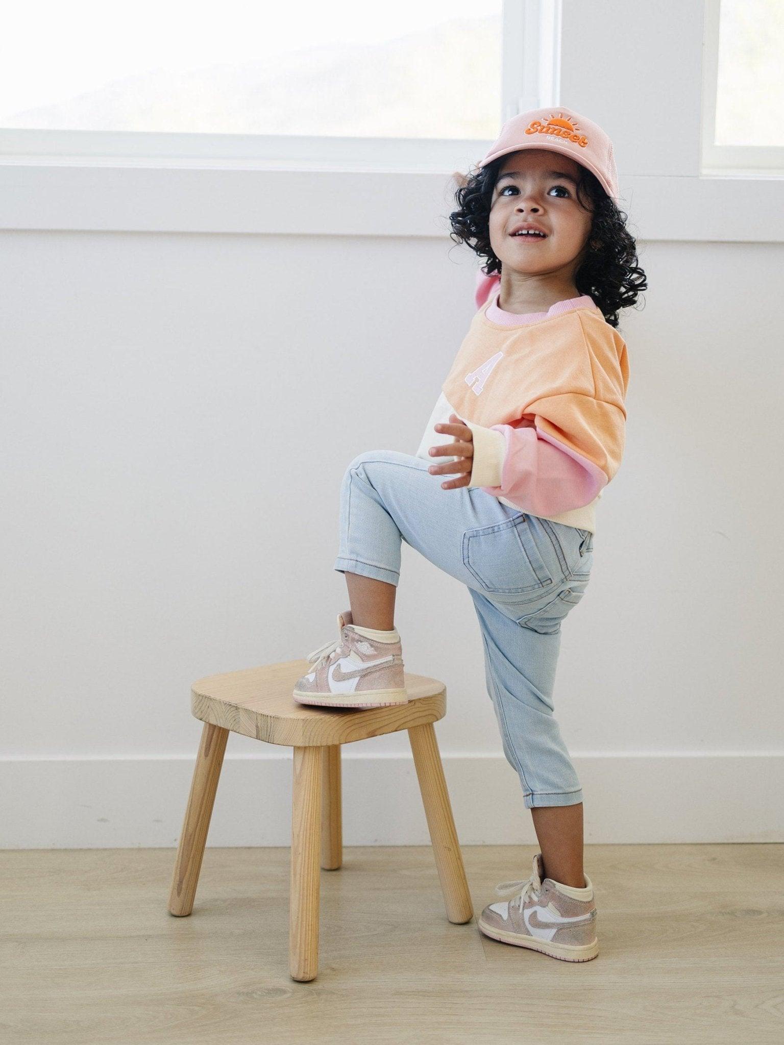 Custom Embroidered Colorblock Crewneck Sweatshirt - Little Joy Co.