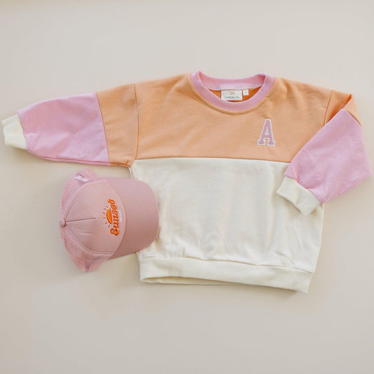 Custom Embroidered Colorblock Crewneck Sweatshirt - Little Joy Co.