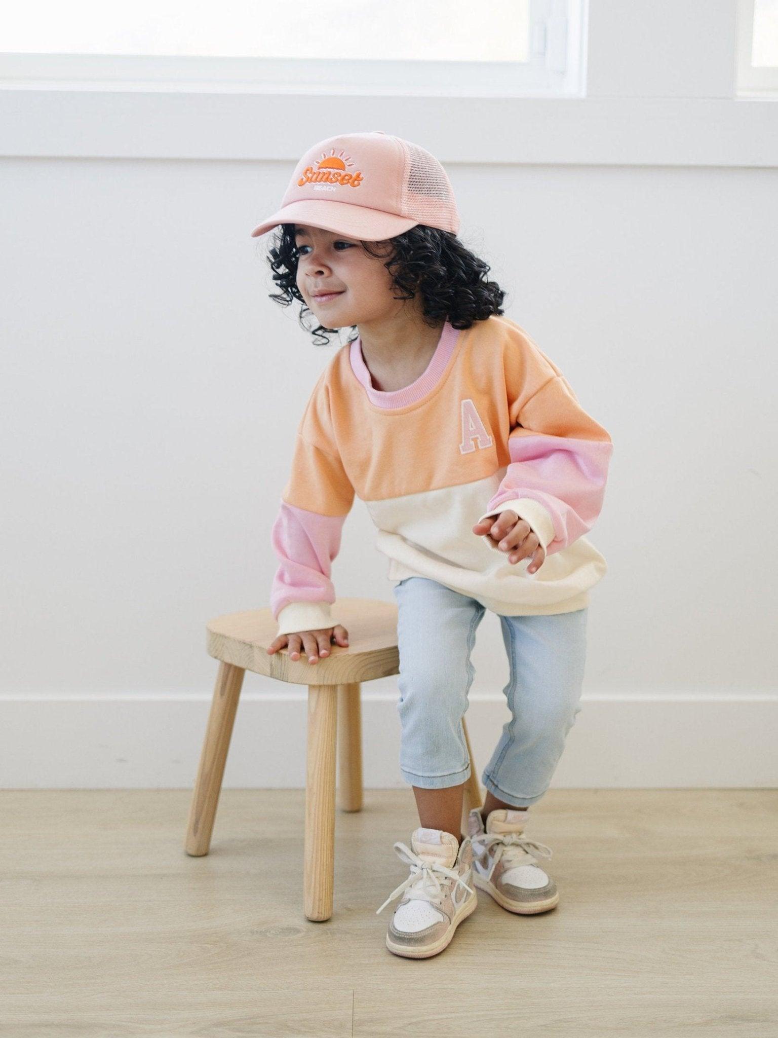 Custom Embroidered Colorblock Crewneck Sweatshirt - Little Joy Co.