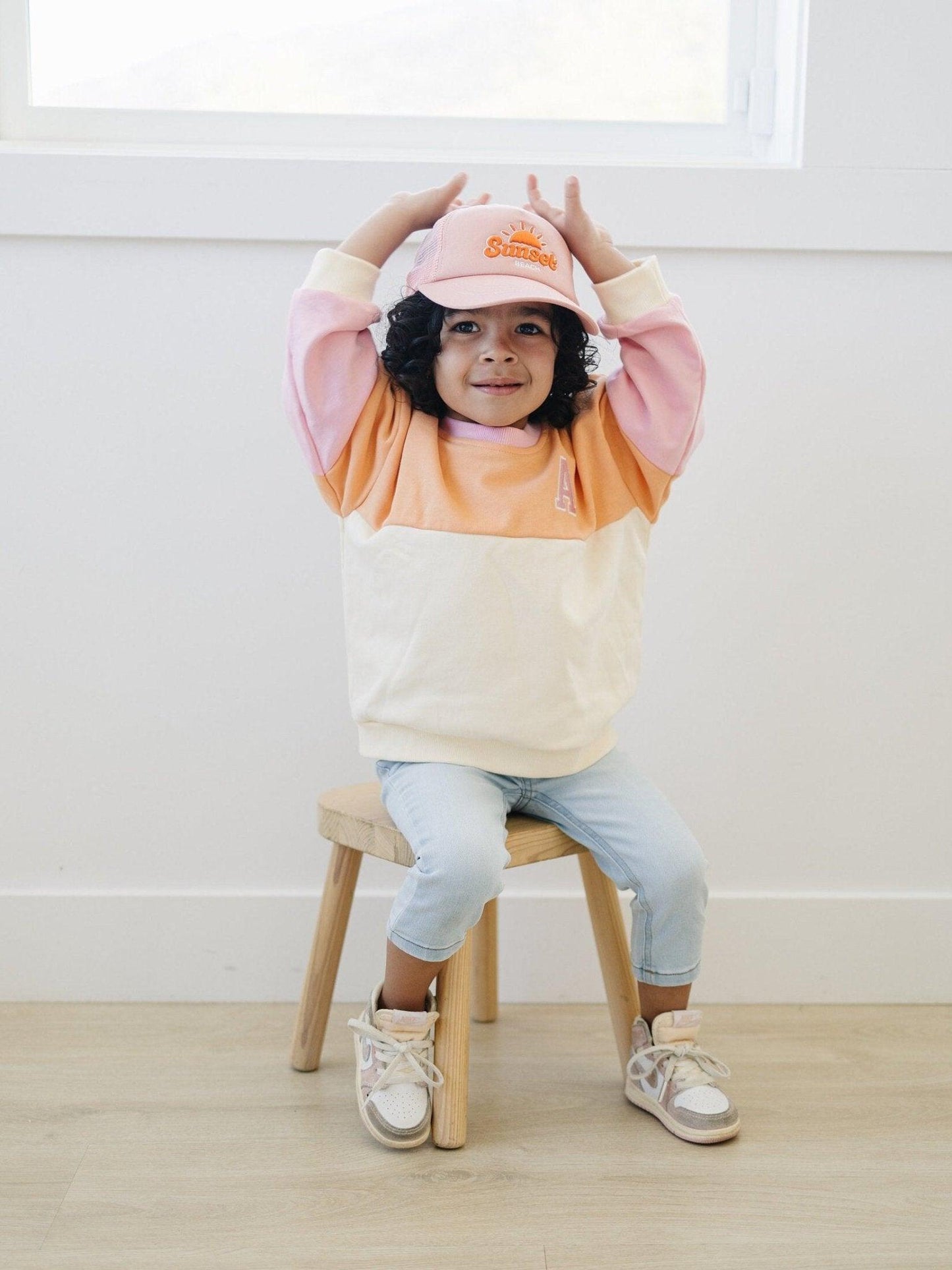 Custom Embroidered Colorblock Crewneck Sweatshirt - Little Joy Co.