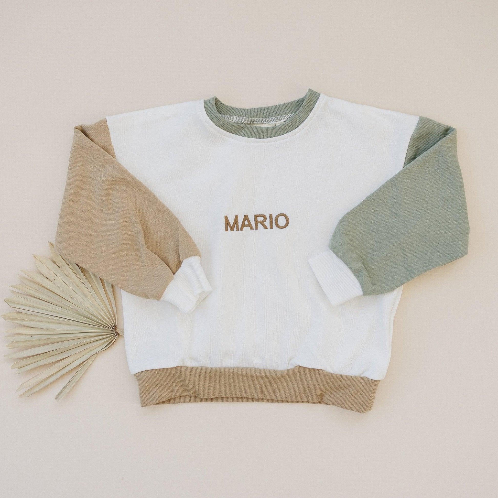 Custom Embroidered Colorblock Crewneck Sweatshirt - Little Joy Co.