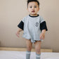 Custom Embroidered Colorblock T - Shirt Romper - Little Joy Co.