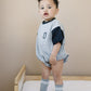 Custom Embroidered Colorblock T - Shirt Romper - Little Joy Co.