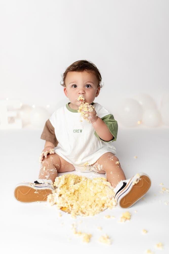 Custom Embroidered Colorblock T - Shirt Romper - Little Joy Co.