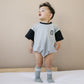 Custom Embroidered Colorblock T - Shirt Romper - Little Joy Co.