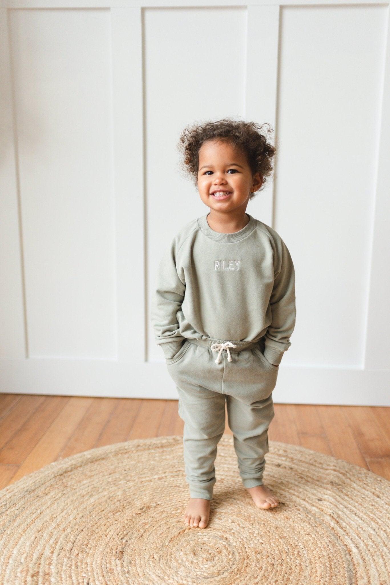 Custom Embroidered Organic Cotton Sweatsuit - Little Joy Co.