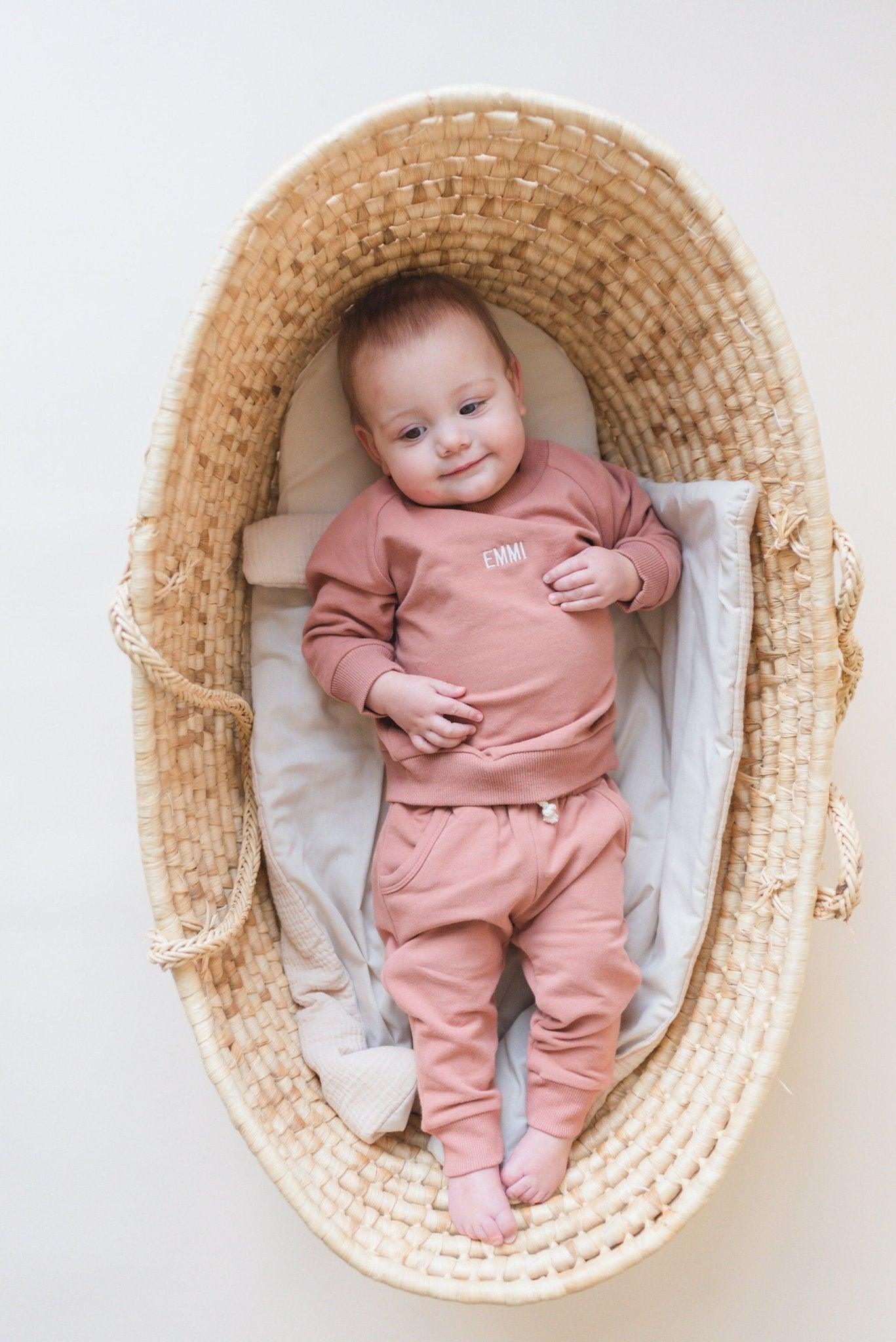 Custom Embroidered Organic Cotton Sweatsuit - Little Joy Co.