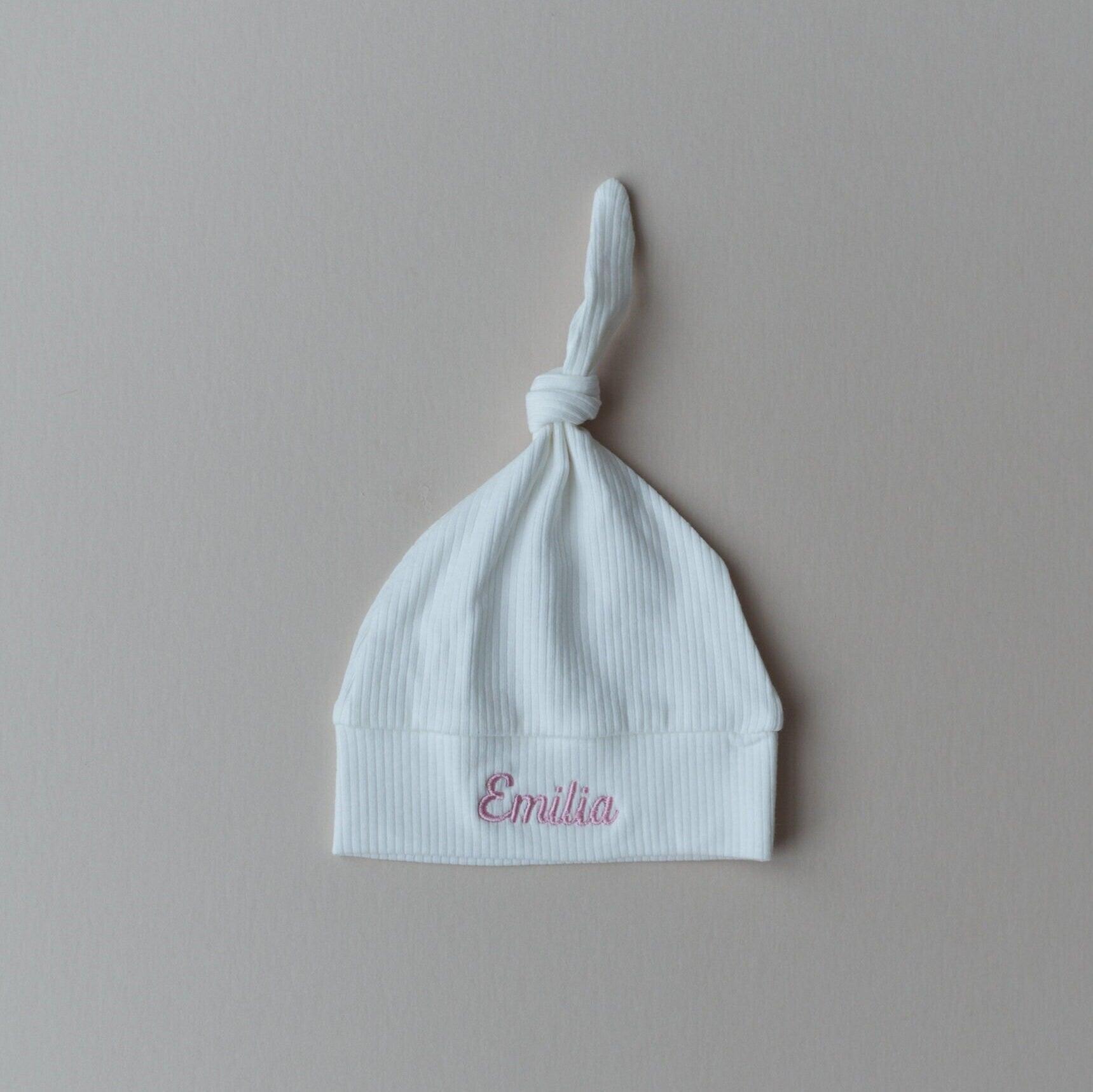 Custom Embroidered Ribbed Newborn Hat - Little Joy Co.