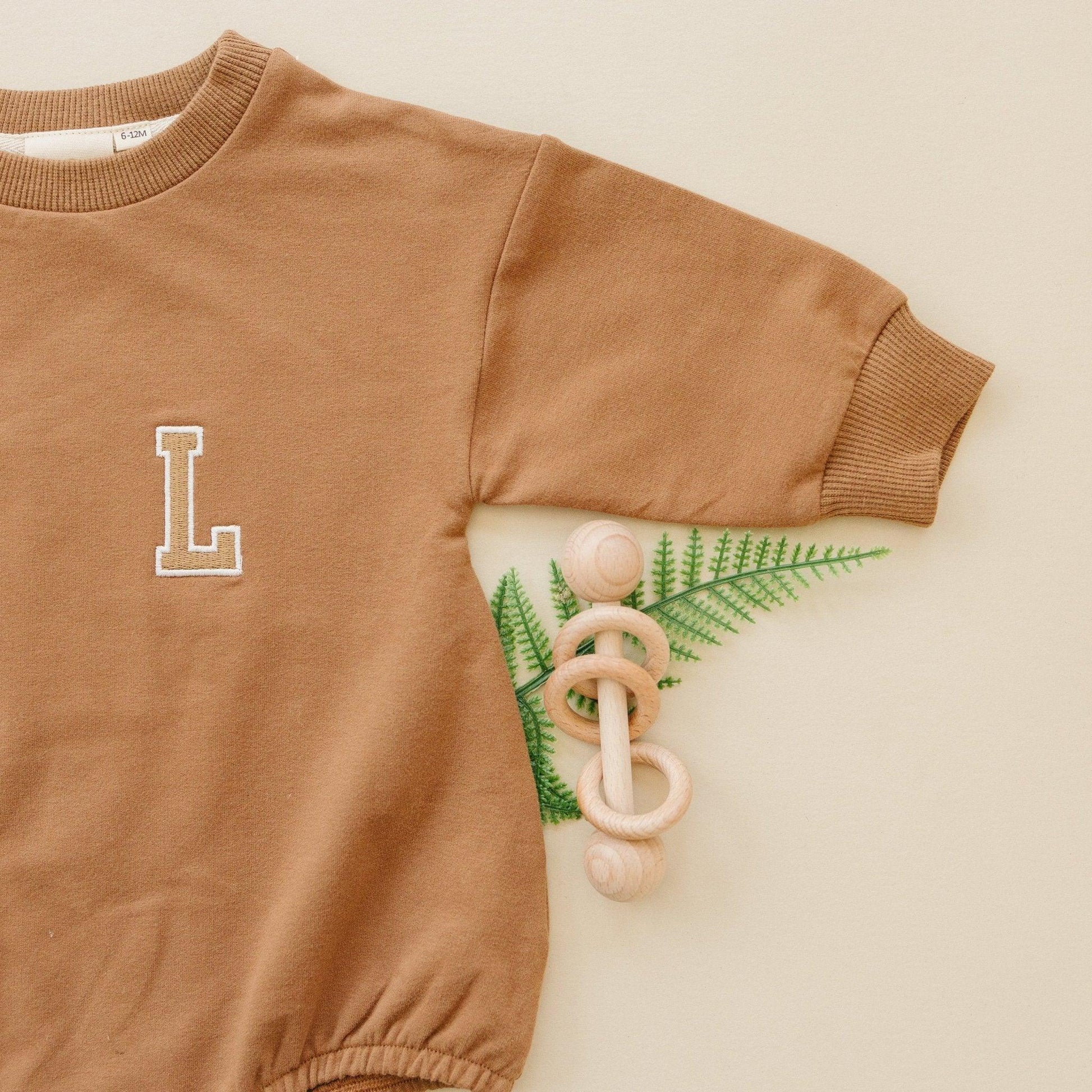 Custom Embroidered Sweatshirt Romper - Little Joy Co.