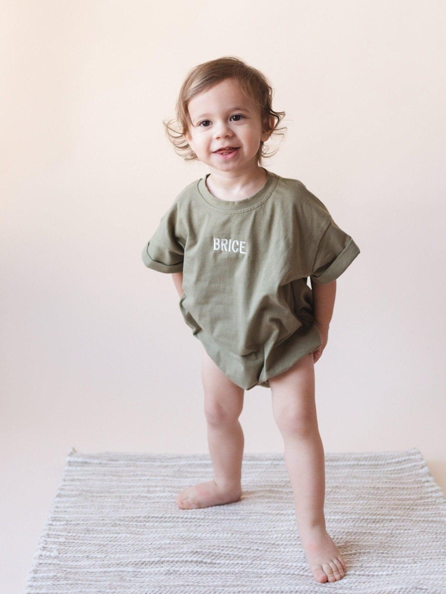 Custom Embroidered T - Shirt Romper - more colors - Little Joy Co.