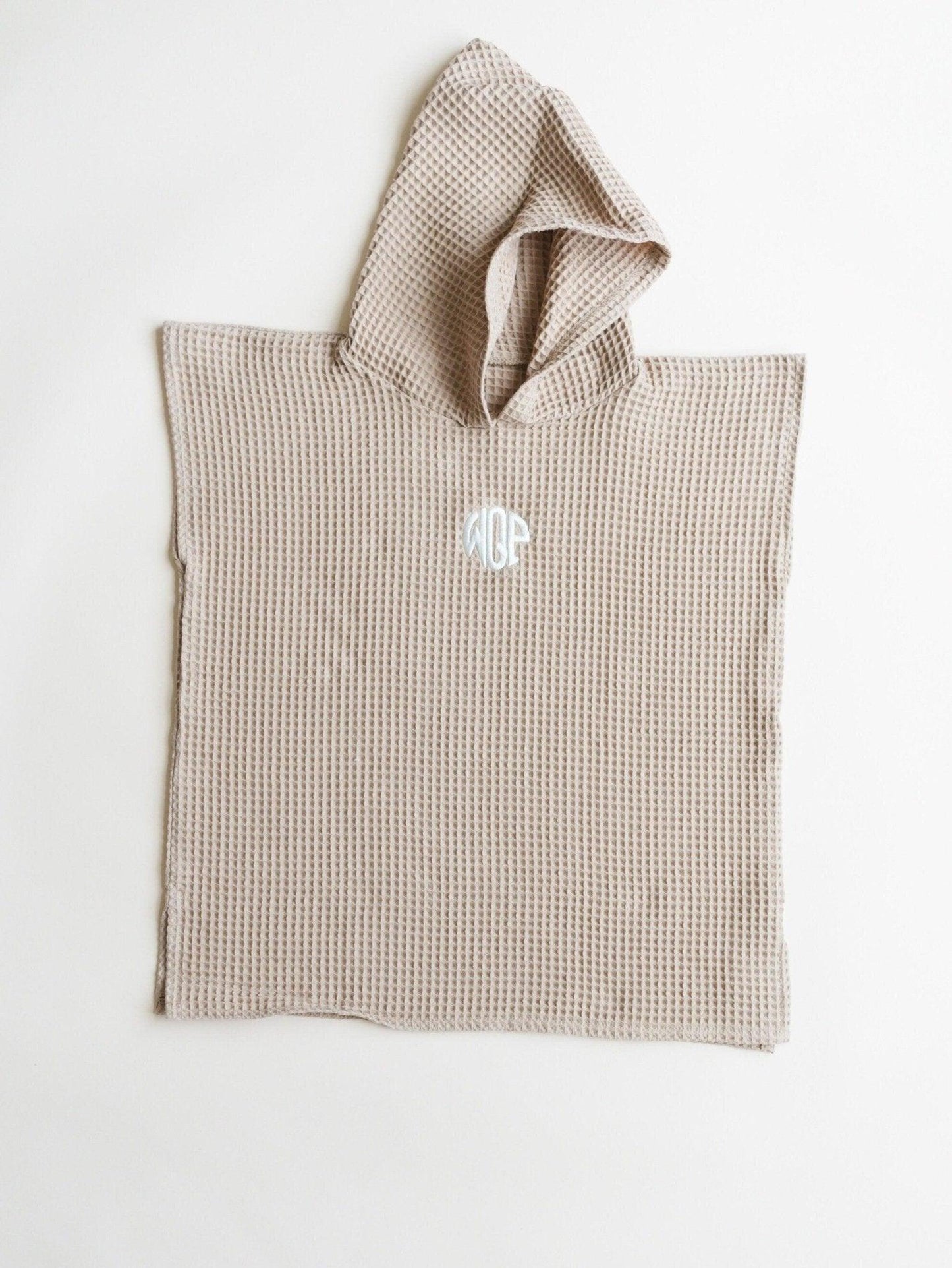 Custom Embroidered Waffle Beach Poncho - Little Joy Co.