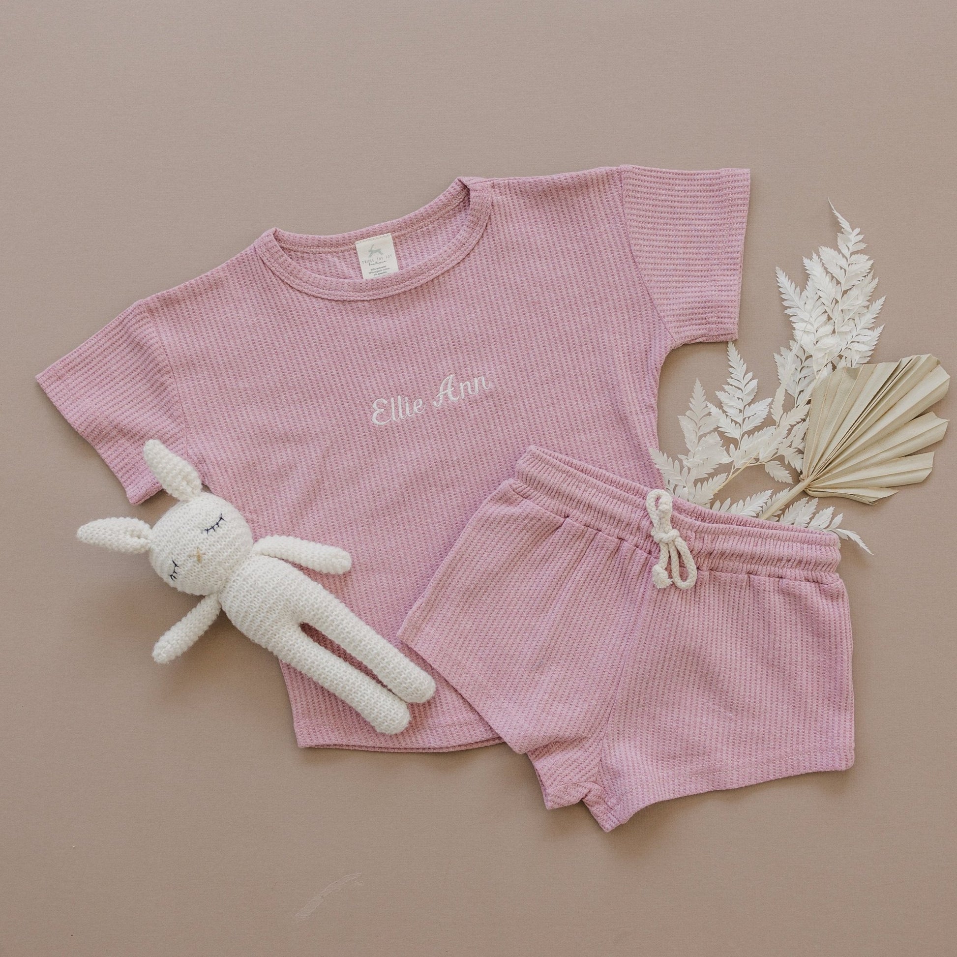 Custom Embroidered Waffle Knit Set - Little Joy Co.