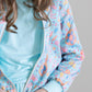 Blue Retro Unicorns Satin Jacket