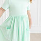 Pastel Green S/S Pocket Twirl Dress