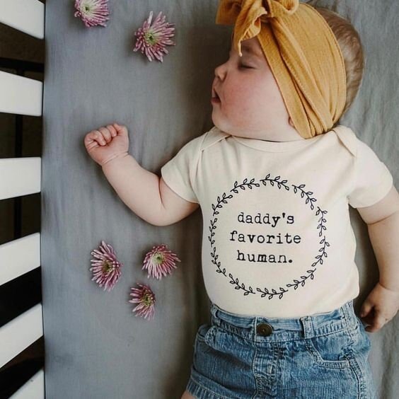 Daddy's Favorite Human Onesie®, Baby, Girl, Boy, Infant, Toddler, Newborn, Organic, Bodysuit, Outfit, One Piece, Unisex,Gender Neutral,Words